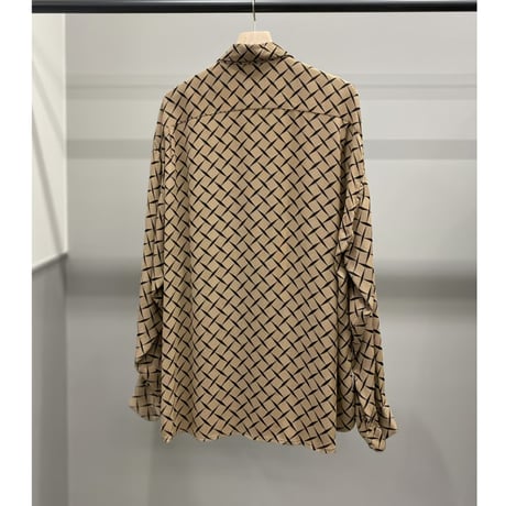1990's All patterned long sleeve rayon shirt