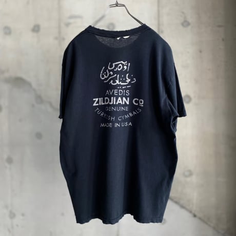 2000's〜"ZILDJIAN" Damaged printed Tee