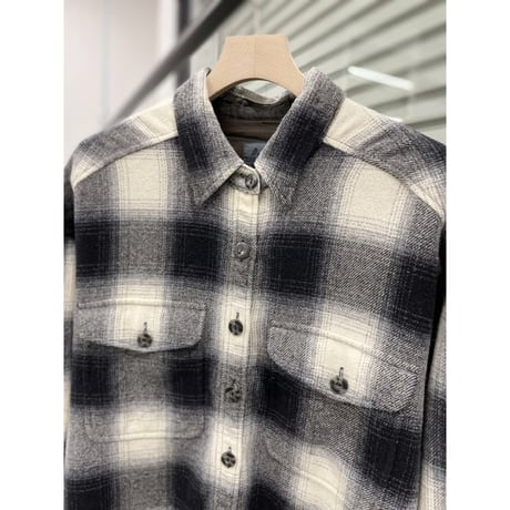Late-1980's "Liz wear" L/S Ombre patterned wool shirt
