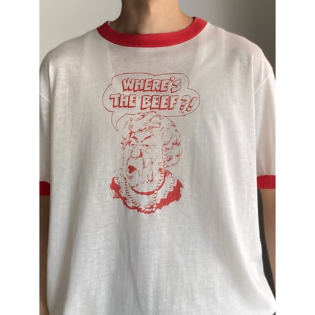 1980's "Wendy's" 「Where's the Beef ?!」Promotion Printed Tee