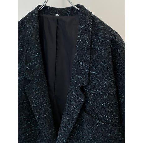1980's Jacquard fabric cropped tailored jacket