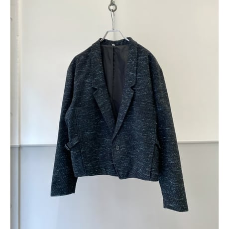 1980's Jacquard fabric cropped tailored jacket