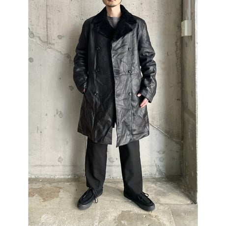 2000's "JIL SANDER" Double breasted leather coat