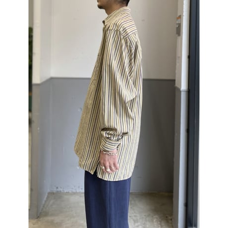 1990's "Ermenegildo Zegna" Cotton jaqured fabric long sleeve shirt
