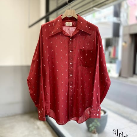 1970's "VAN HEUSEN" Embroidery design long sleeve shirt