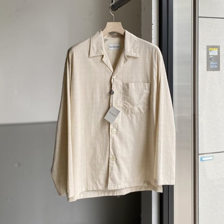 (Deadstock) 1990's ”Guy Laroche" Cotton/Viscose open collar shirt