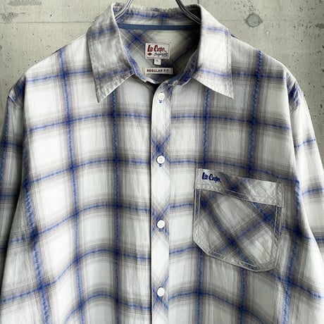 2000's Ombre check pattern cotton shirt