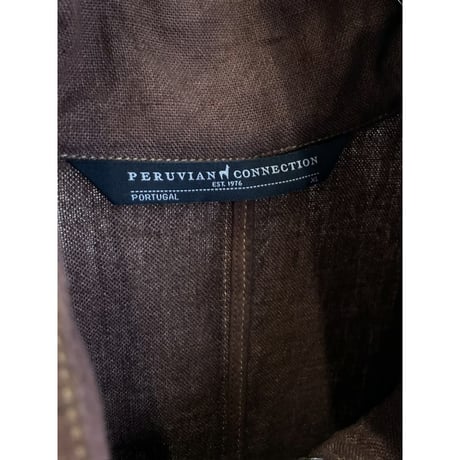 "PERUVIAN CONNECTION" Linen fabric double zipper jacket
