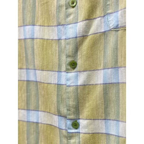 1990's Open collar plaid shirt