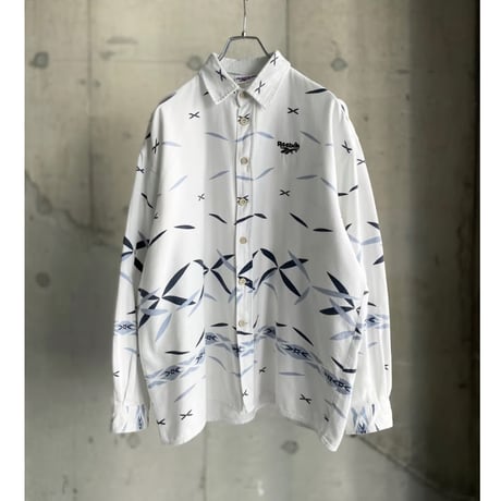 1990's "Reebok" All over printed L/S shirt