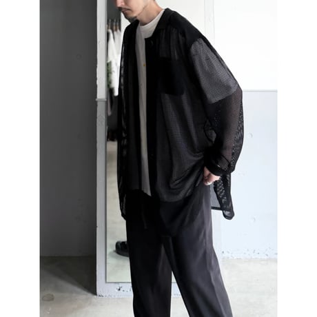 1980's-1990's Switching fabric design mesh shirt