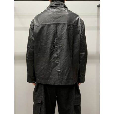 1990's-2000's Double zipper leather drizzler jacket