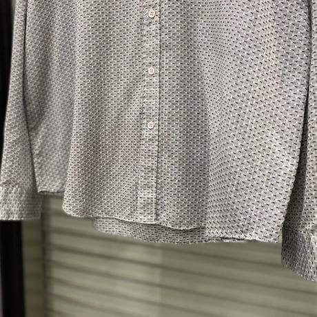 1980's-Early 1990's "SOSTANZA" Jacquard Fabric Long Sleeve Shirt