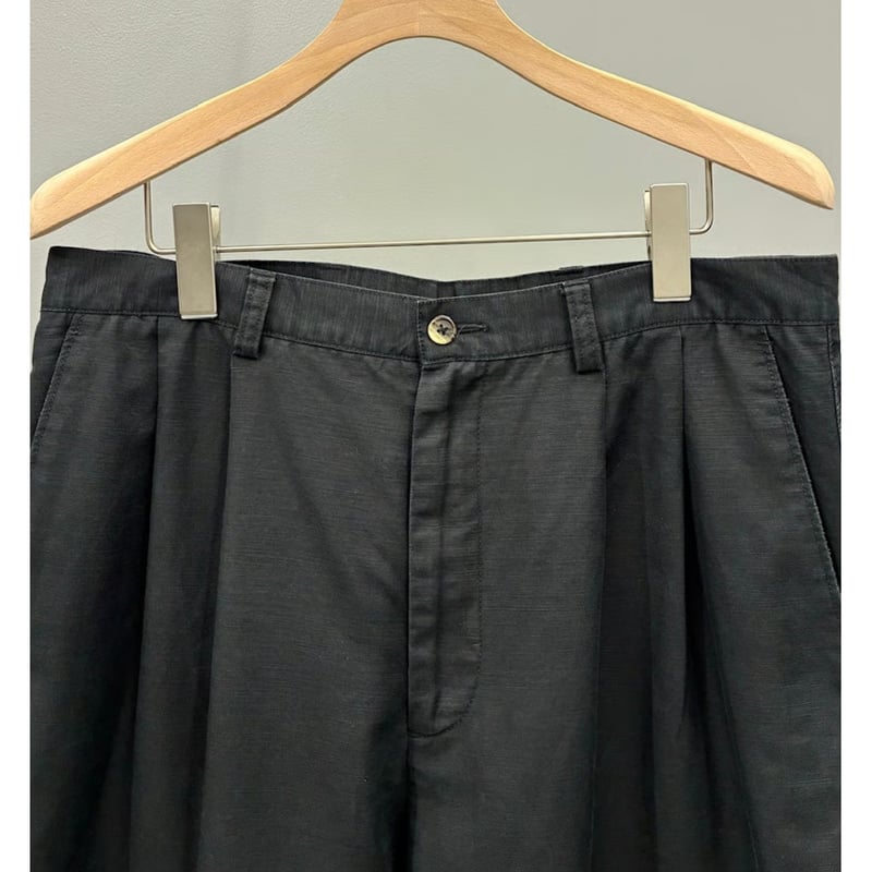 claiborne リネン/コットン　ツータックスラックス　黒31/30 古着. claiborne リネン/コットン ツータックスラックス 黒31/30 古着.