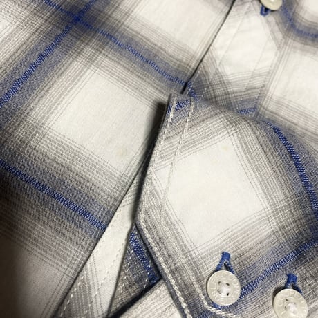 2000's Ombre check pattern cotton shirt