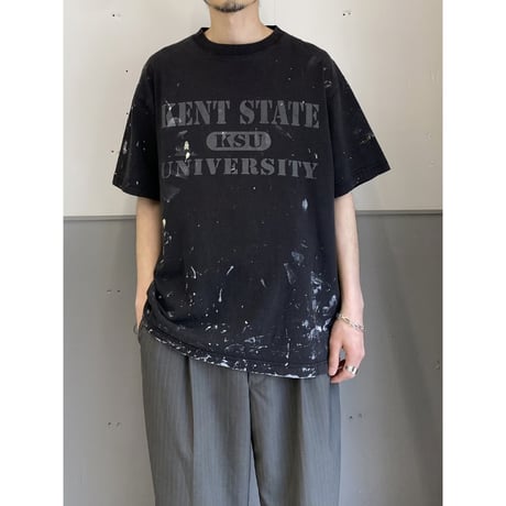 1990's-2000's College Print Design Painted Tee