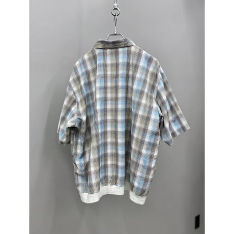 1990's Rayon blend full zip plaid shirt