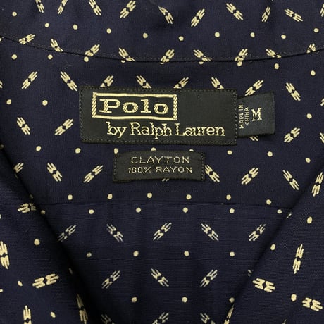 1990's-2000's "Polo by Ralph Lauren" Open collar rayon shirt