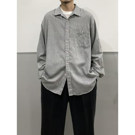 1980's-Early 1990's "SOSTANZA" Jacquard Fabric Long Sleeve Shirt