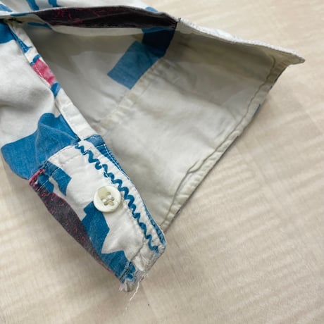 1980's〜 "COLISSEUM"  Feed sack printed long sleeve shirt