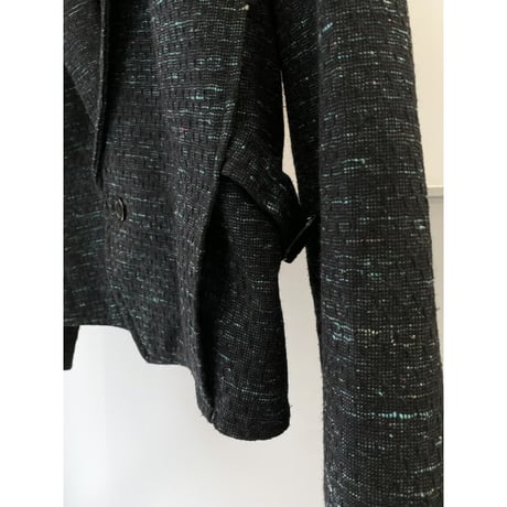 1980's Jacquard fabric cropped tailored jacket