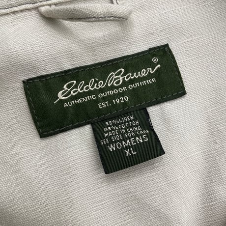 2000's "Eddie Bauer" Linen/Cotton fabric trucker jacket