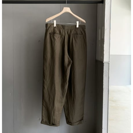 1990's Linen/Rayon fabric inverted pleats slacks pants