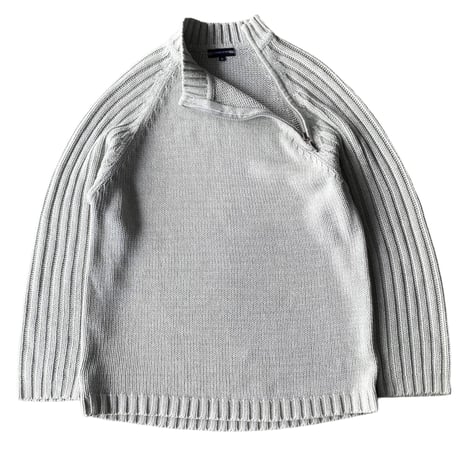 2000's Asymmetrical zip design knit sweater