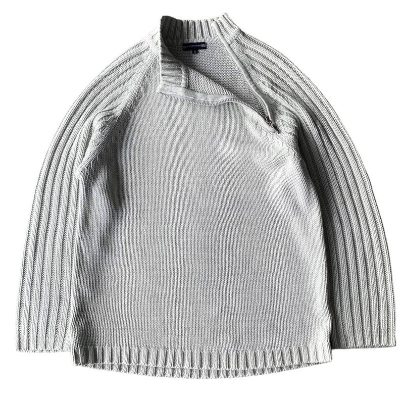 2000's Asymmetrical zip design knit sweater | R