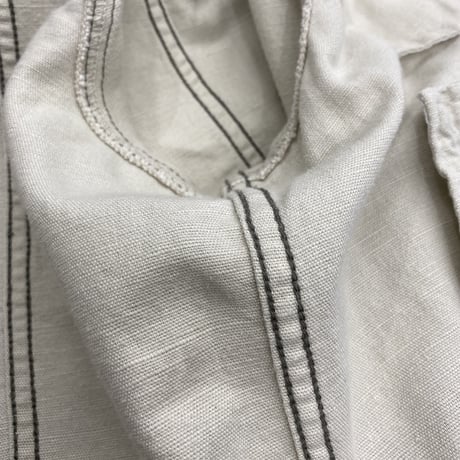 2000's "Eddie Bauer" Linen/Cotton fabric trucker jacket