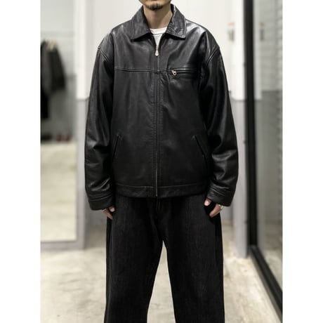 1990's Black leather sports jacket