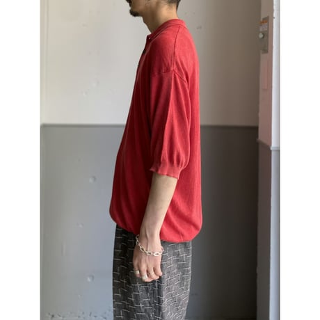 1990's-2000's Faded Color Rayon Blend Summer Knit Shirt