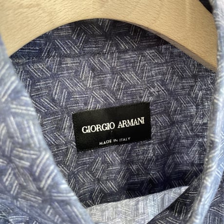 (NEW) "GIORGIO ARMANI" Long sleeve linen shirt
