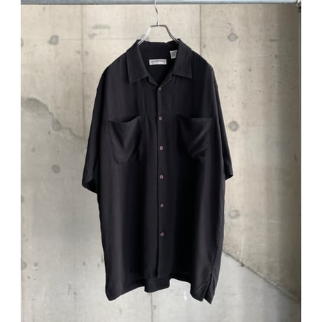 1990's-2000's "JHANE BARNES" Open collar short sleeves silk shirt