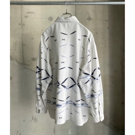 1990's "Reebok" All over printed L/S shirt