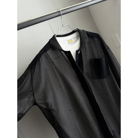 1980's-1990's Switching fabric design mesh shirt