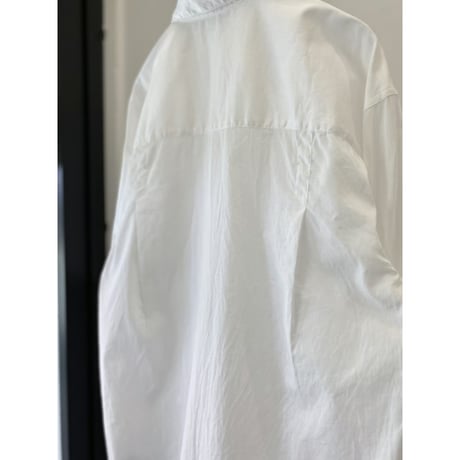 2000's Cotton × Linen white color long sleeve shirt