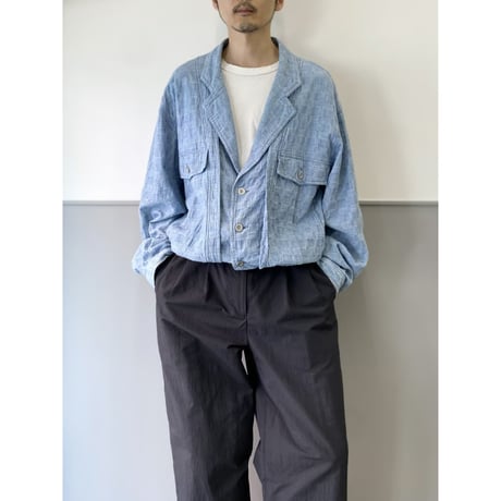 1980's Wide & Short silhouette jacquard fabric jacket