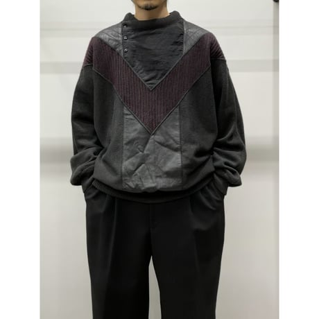 1980's Switching fabric design alpaca blend knit sweater