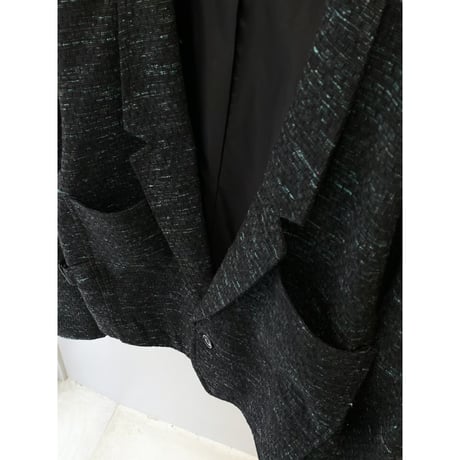 1980's Jacquard fabric cropped tailored jacket