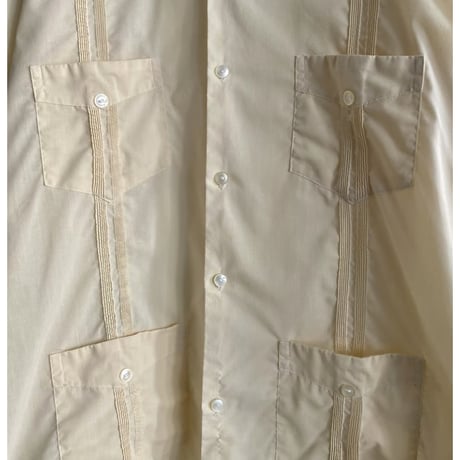 1970's-1980's Open Collar Guayabera Shirt
