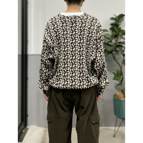 1980's-1990's "JHANE BARNES" Cotton / Rayon jacquard fabric knit sweater