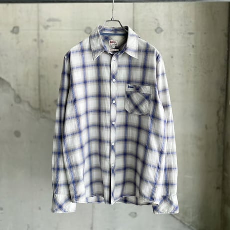 2000's Ombre check pattern cotton shirt