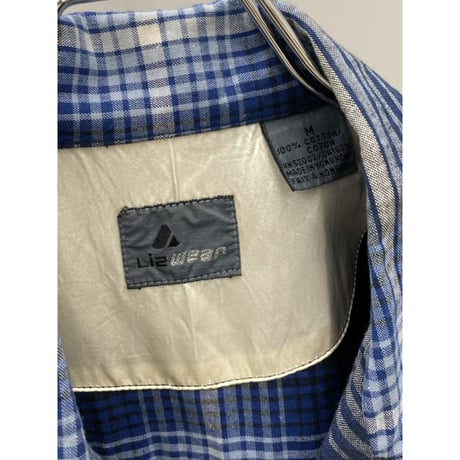 1980's "Liz wear"  Open collar plaid shirt