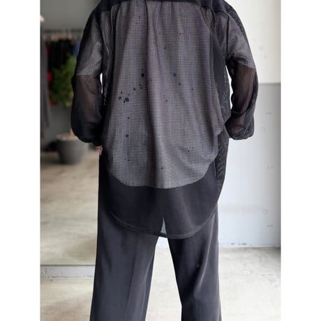 1980's-1990's Switching fabric design mesh shirt