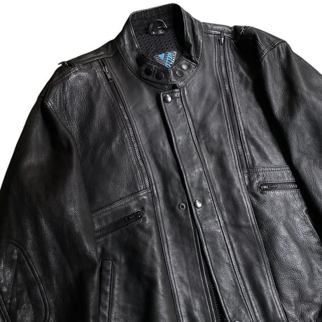 1990's Dual zip design leather motorcycle jacket