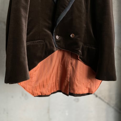 1990's "NEW REPUBLIC" Velour fabiric swallow-tailed jacket