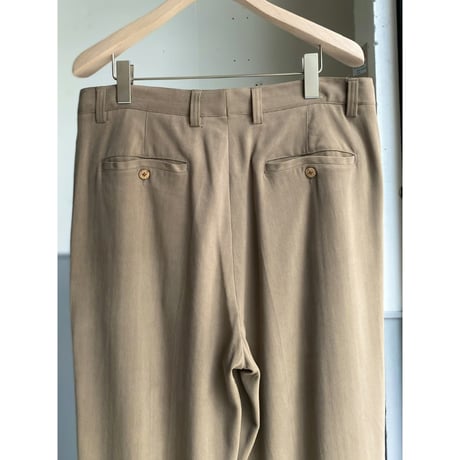 2000's Silk fabric 2tuck slacks pants