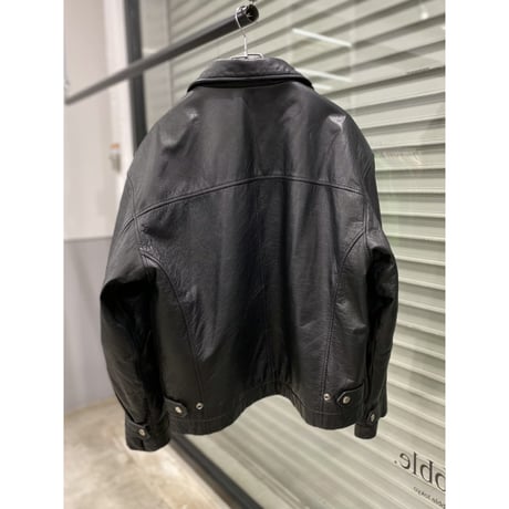 1990's Black leather sports jacket