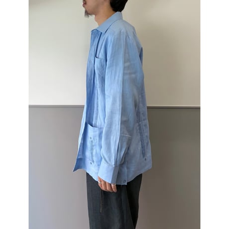 2000's linen fabric guayabera shirt